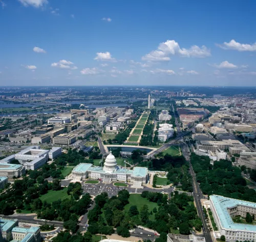 Aerial view of National Mall