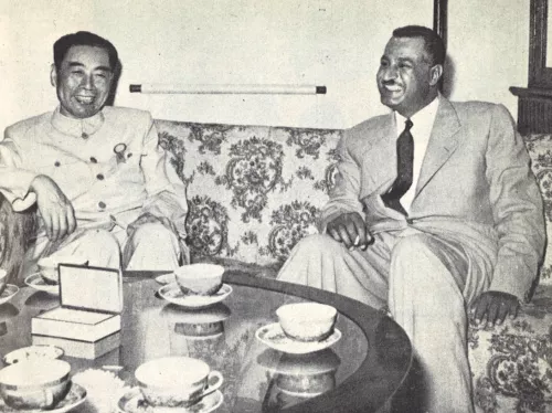 Zhou Enlai and Gamal Abdel Nasser