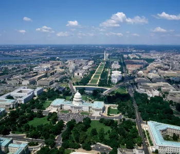 Aerial view of National Mall