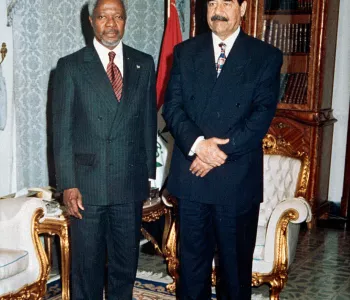 Kofi Annan and Saddam Hussein
